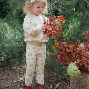 Floral Kids Matching Set - Cream